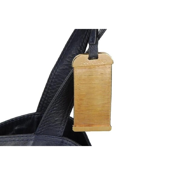 Jimmy Choo Elsa Heavy Handbag - Navy Blue Leather - Picture 2 of 5